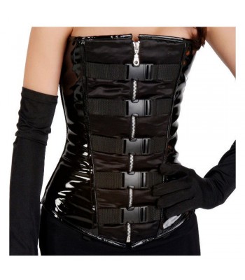 New Women Punk Corset Bustier Steel Boned Corset Gorgeous Vinyl PVC Corset